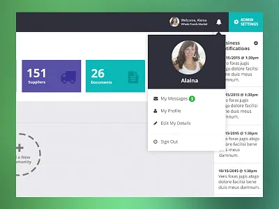 User Dropdown dropdown navigation ui user