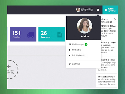 User Dropdown dropdown navigation ui user
