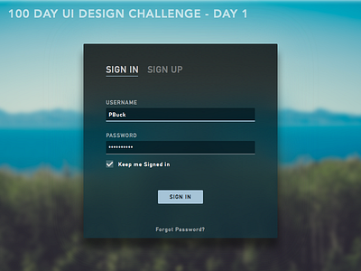 DailyUI001- Sign In Dialog daily ui dark dark ui phldesign sign in ui ui challenge