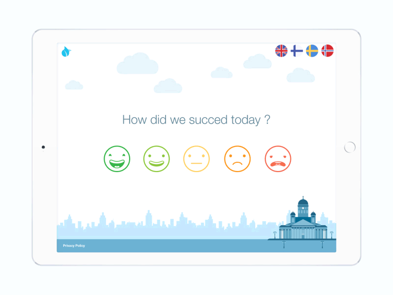 Survey blue emoji emoticon expression flat fluid interaction ipad motion survey ui ux