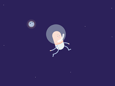 Space walk flat illustration space universe