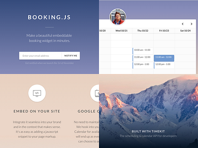 Booking.js LP appointments booking booking.js landing page timekit timekit.io widget