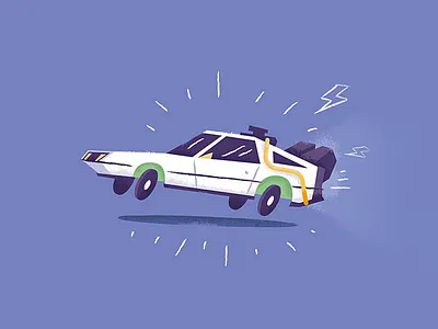 Nabu - Delorean backtothefuture beard cinema delorean france future illustration labeubar marty mcfly movie nantes