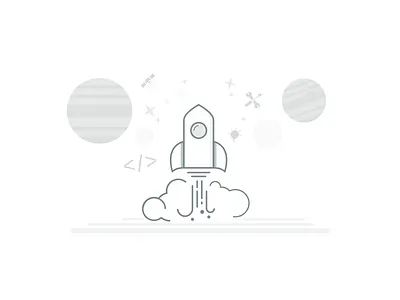 Space Illustration code idea illustration landing page planets rocket space stars startup