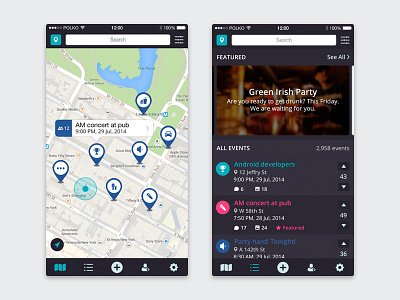 GoOut v2.7 app design ios map miloskiy mobile search ui ux