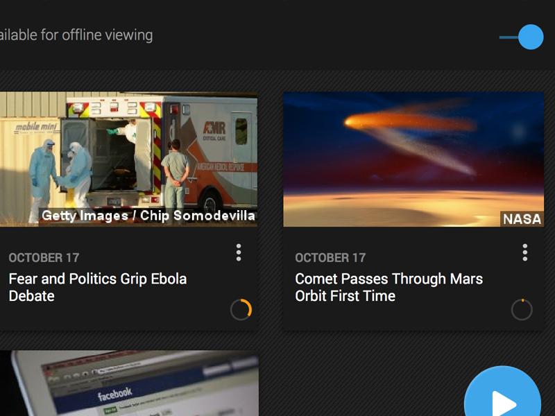 Material Design News Grid android card interface grid material design news tablet ui