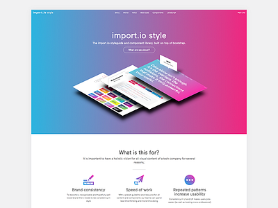 import.io style brand guidelines branding component library components css library style styleguide ui ux