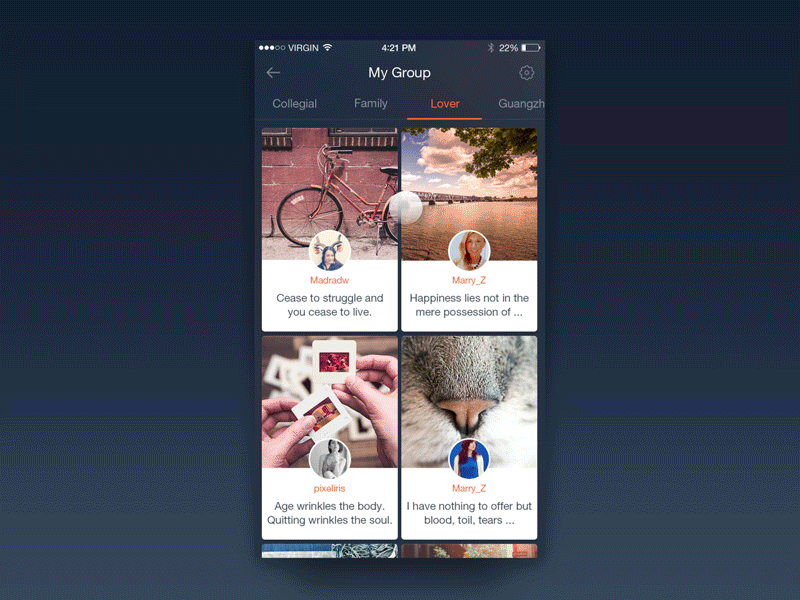 Day004-diary app gif app chiho diray gif ios photo ui ux