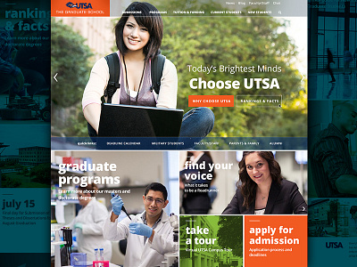 University of Texas San Antonio home ui university user interface website