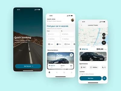 Car Rental App UI carrentalapp color dribbble figma mobile mobileui ui uidesign ux uxdesign uxui