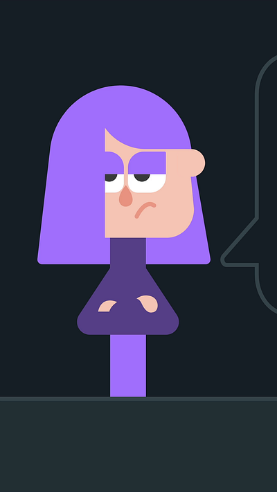 Animated Character | Lily Duolingo | Designer Humor 2d animation animation character design design duolingo graphic design illustration motion design motion graphics svg svg animation ui uiux user interface