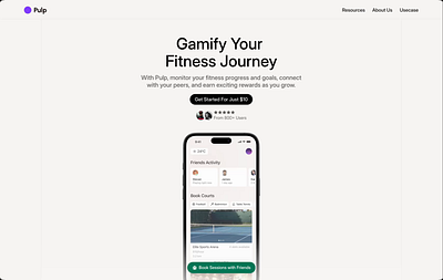 Hero section for the fitness app animation branding design framer graphic design illustration ui