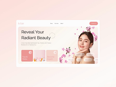 Beauty Guru Landing Page animation design design website landing page ui website