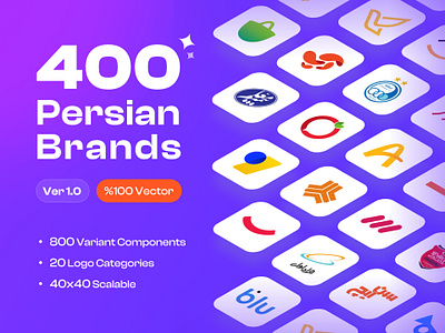 Free - 400 Persian Brands app application brand clean component design free icon iran logo persian svg trend ui uiux ux variant vector web website