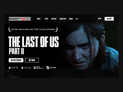 the last of us part 2 : website design entertainment website game design game website grunge landing page movie website naughty dog promotional website the last of us the last of us website tlou ui design webdesign
