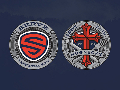 Serve Challenge Coin - Limited Edition 1 peter 4:10 challenge coin coins cross fork hugnecks limited pencil serve