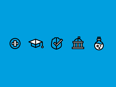 Industries icons chemical education government healthcare icon icon design iconography industries school security university