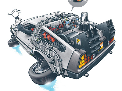 Back in time! 21 october back back to the future bttf classic delorean future illustration illustrator time machine vector wolf em