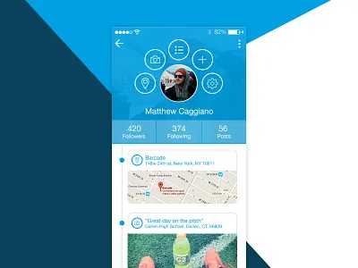 Daily UI #6 app daily ui dailyui flat iphone profile timeline ui user ux