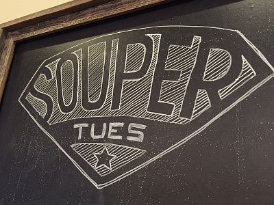 Souper! chalkboard sign typography