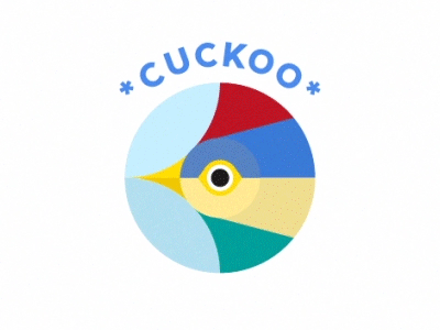 Dribbble animation bird circle colors cuckoo cucù logo mark marks moving round