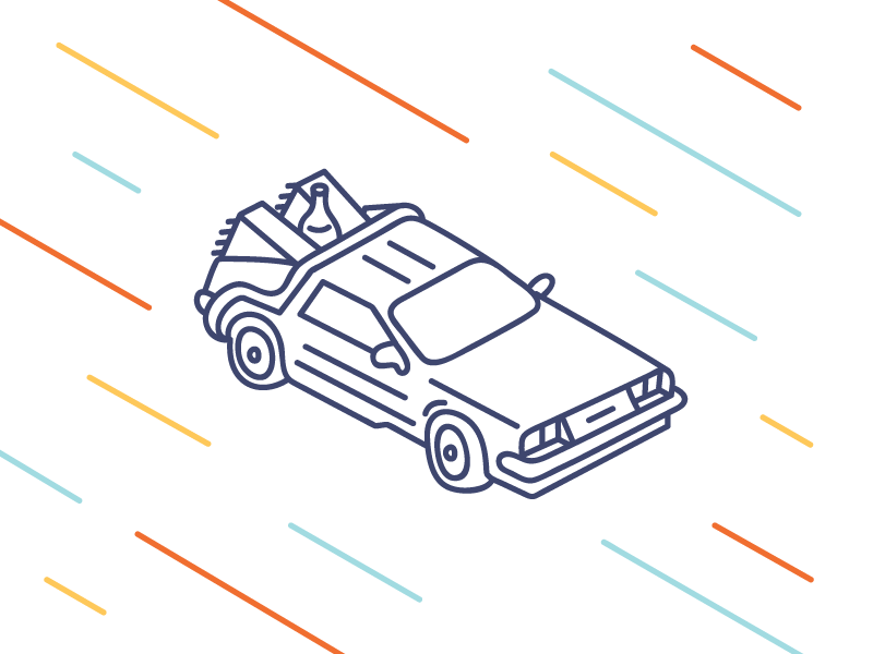 Delorean back to the future delorean design illustration