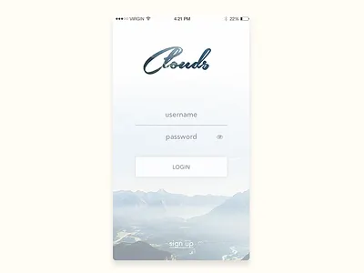 Daily UI #001 - Sign Up 001 app clouds dailyui login minimal signup simple sky ui ux