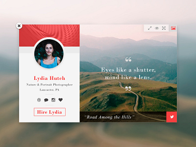 Daily UI Day 006 - User Profile dailyui photography profile ui
