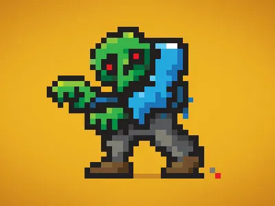 Dead Pixels - Drawlloween #21 8bitzombie deal drawloween illustration pixel art zombie