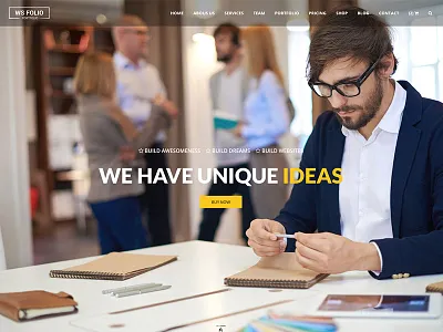Ws Folio - Creative Website Template bootstrap css3 html5 minimal responsive retina yellow
