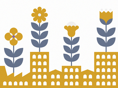 Build Flowers buildings city flowers illustration
