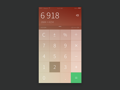 Daily UI Day 4 - Calculator 004 app calculator daily day flat history interface ios widget