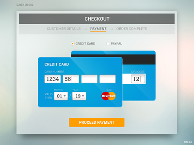 Daily UI 002 002 checkout creditcard dailyui nb8 payment ui ux