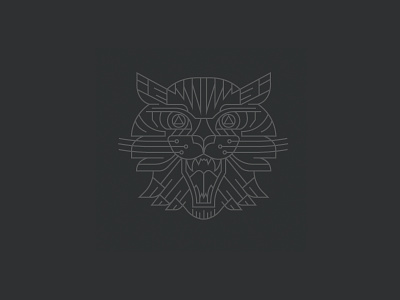 Kitty bobcat cat meow mono line vector wild