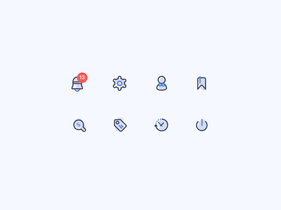 otoauction iconset bid bookmark icon illustration line art notification setting tag ui user