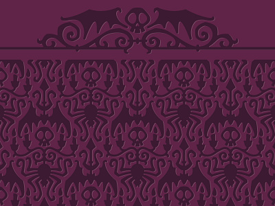 Haunted Damask Embossing Folder border candelabra emboss embossing folder halloween pattern skull spider