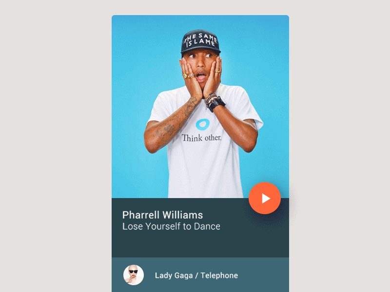 material design - music ui design google material music pharrel ui williams