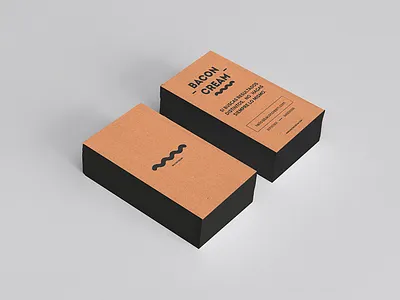 Business Card - Black business card cardboard mockup