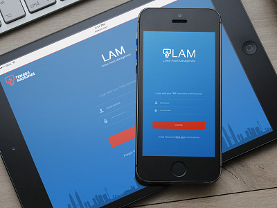 LAM : Login Screen app blue home page landing page login simple ui ux web