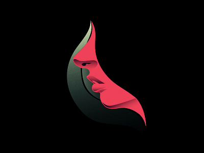 In The Dark illustration negative profile space vector