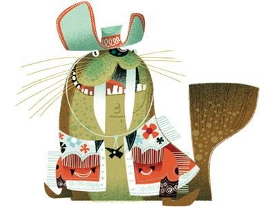 Western Wear Walrus! animals character childrens book country fashion hat humor retro tusk walrus whiskers wildlife