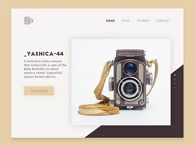 Daily UI #003 - Landing Page 003 app camera dailyui ecommerce landing page simple ui ux vintage