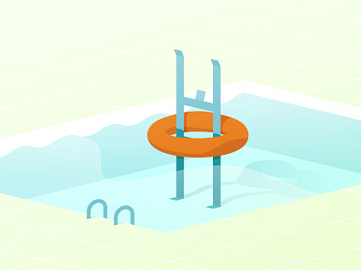 Swimming pool 2d design flat illustration olympics pool swim