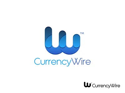 CurrencyWire Logo blue currency logo simple w wire