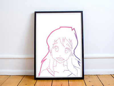 Pretty girl art artwork cute design drawing girl illustration pretty wallart