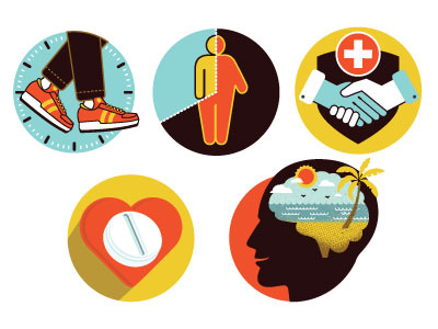 Health Icons editorial healthcare illustration vector