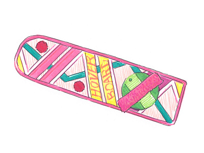 Hover Board back to the future bttf hover board illustration