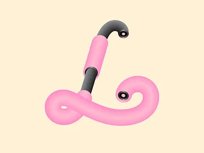 Letter "L" colours f illustration letter shadow typo typography