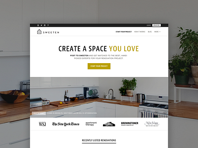 Sweeten homepage hero homepage landing page renovation simple sweeten urban