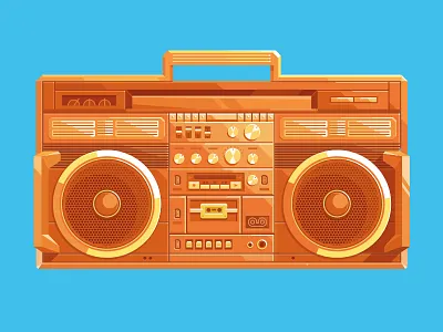 Viget Boombox boombox circle electronics flat illustration retro vector viget